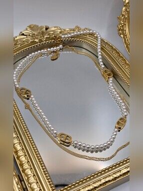 Gold & White Pearl Layered Necklace - Women Jewelry
